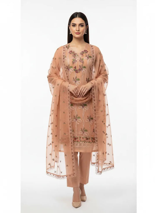 DHANAK PEACH 3PC UNSTITCHED DH-02 PH