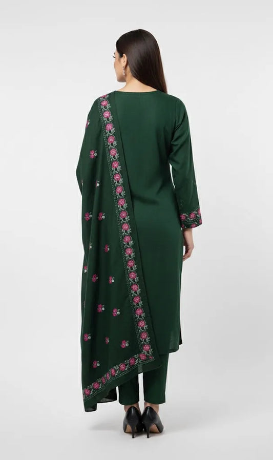 DHANAK DARK GREEN 3 PC UNSTITCHED DH-03 DG