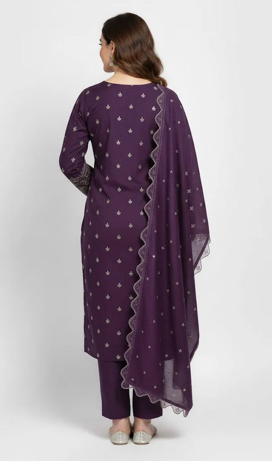 DHANAK PURPLE 3PC UNSTITCHED DH-06 PRP