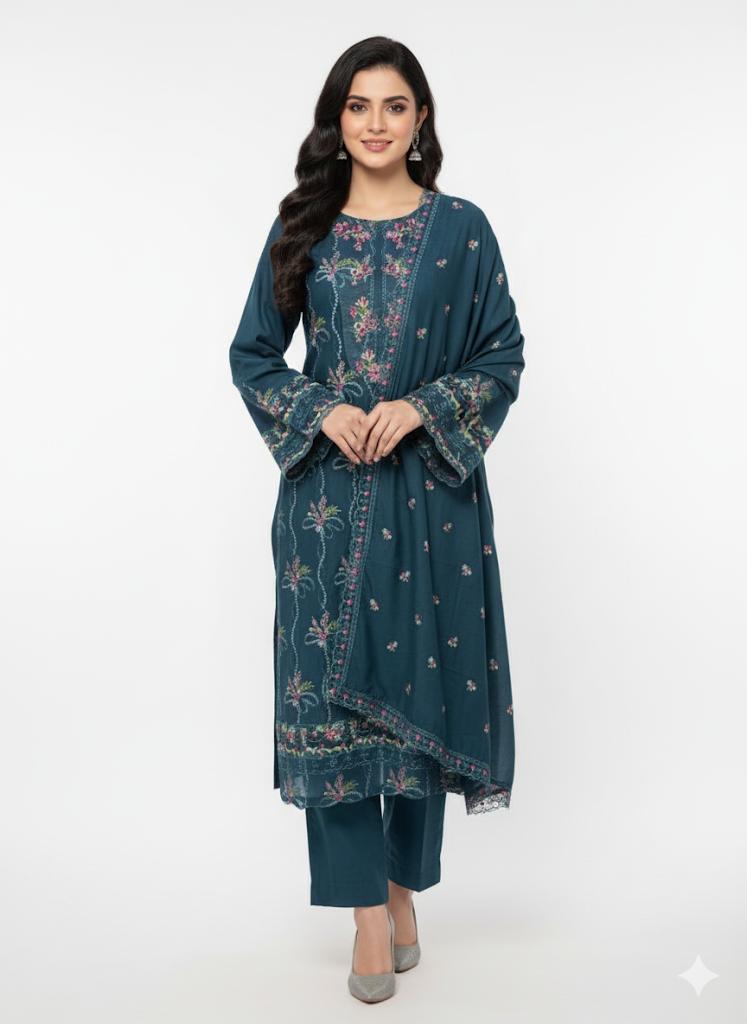 DHANAK - ZINC 3 PC UNSTITCHED DH-03 BL