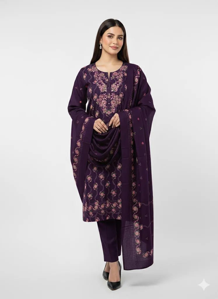 DHANAK - 3 PC UNSTITCHED DH-03 PRP
