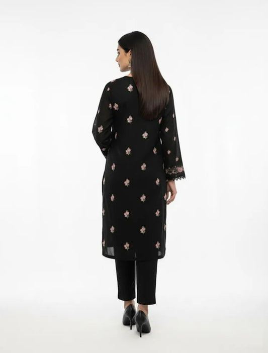 DHANAK - BLACK 3 PC UNSTITCHED  DH-01 BLK